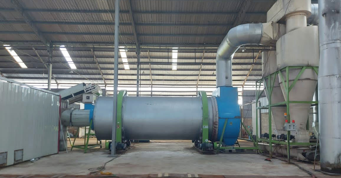 Biomass Three-Cylinder Rotary Dryer in Indonesia